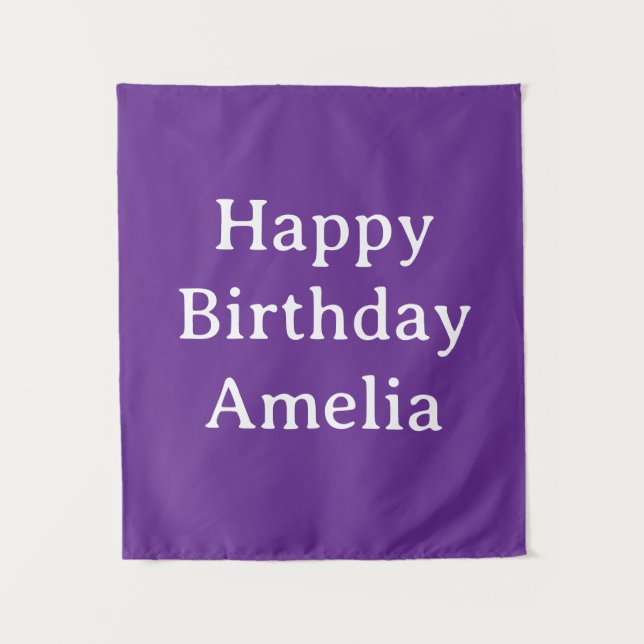 Personalized Birthday Banner Custom Name Flag Wall Tapestry (Front)