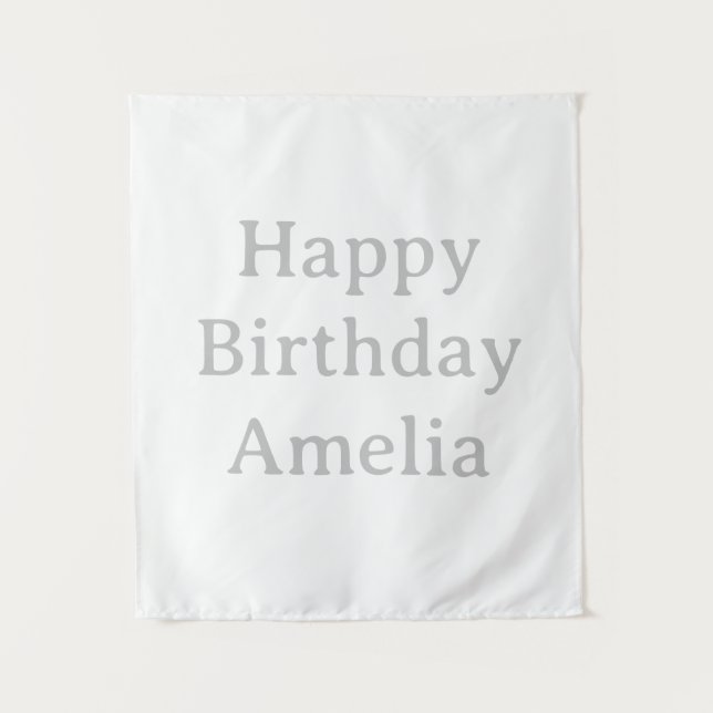 Personalized Birthday Banner Custom Name Flag Wall Tapestry (Front)