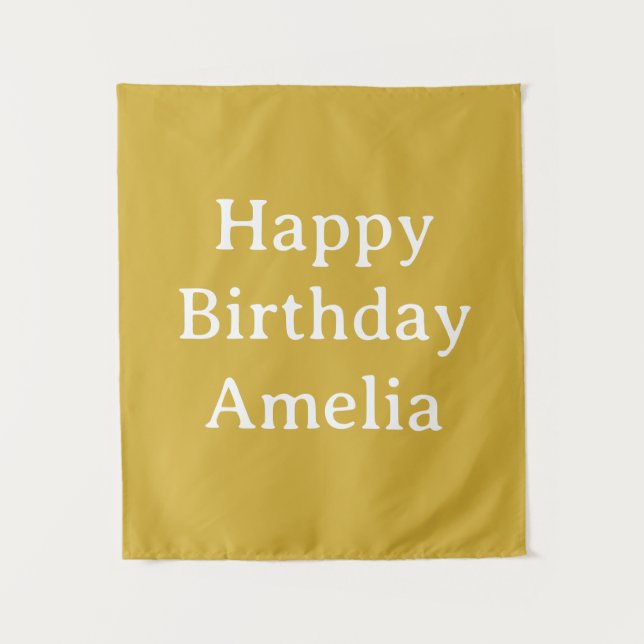 Personalized Birthday Banner Custom Name Flag Wall Tapestry (Front)