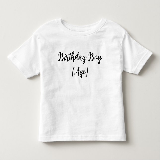Personalized Birthday Boy Toddler – Custom Age Toddler T-Shirt (Front)