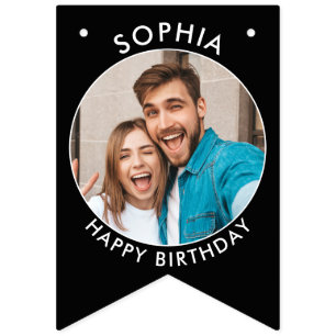 personalized birthday bunting with photos bunting