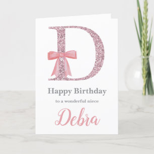 Personalized Birthday Card for Her - Letter D