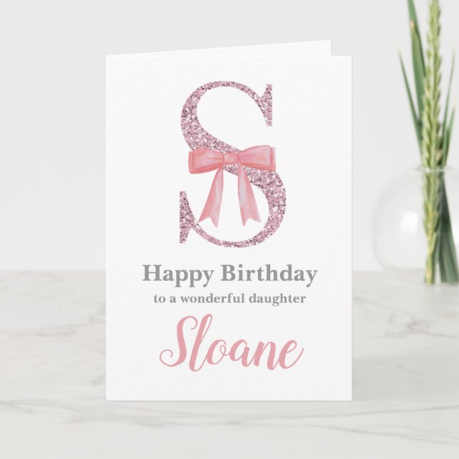 Personalized Birthday Card for Her - Letter S (Front)