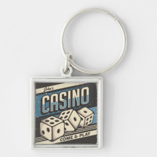 Personalized Birthday Casino Dice  Key Ring