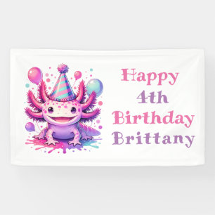 Personalized Birthday Girl   Anime Axolotl Banner