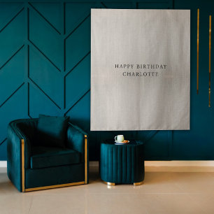 Personalized Birthday Name Flag Fabric Banner Tapestry