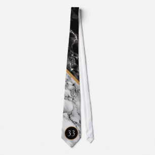 Personalized Birthday Neck Tie Gift Marble Design