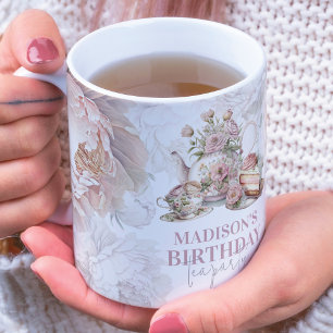 Personalized Birthday Tea Party Bone China Mug
