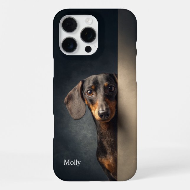 Personalized Black and Tan Dachshund iPhone Case (Back)