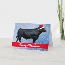 Personalized Black Angus and Snow Card