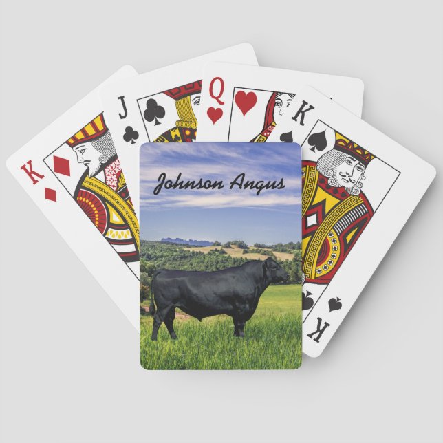 Personalized Black Angus Playing Cards (Back)