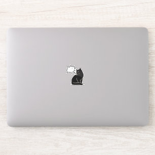 Personalized Black Cat Laptop Sticker