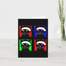 Personalized Black Cat with Attitude Christmas  Holiday Card