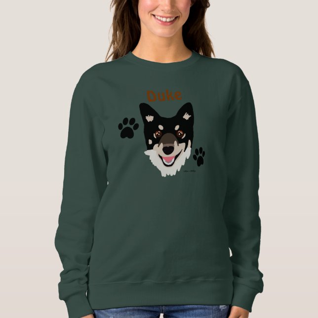 Personalized Black Dog and Paws Sweatshirt (Front)