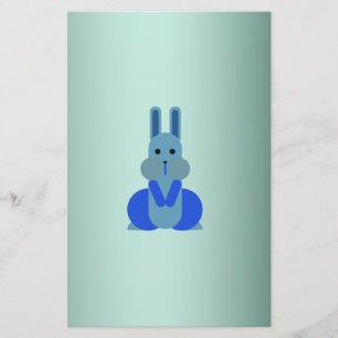 Personalized black-eyed Mr. Bunny Stationery
