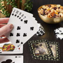 Personalized Black & Gold Pet Playing Cards