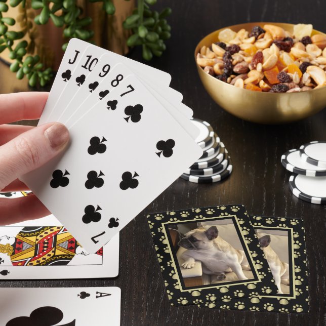 Personalized Black & Gold Pet Playing Cards (In Situ)