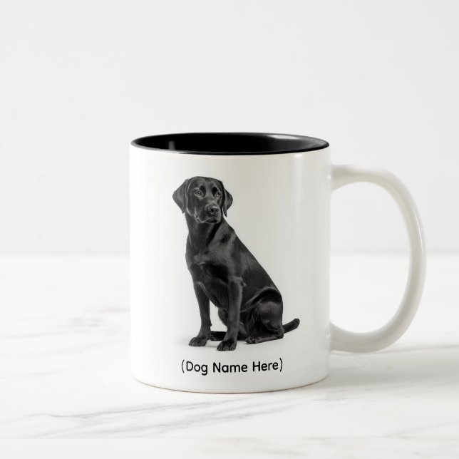 Personalized Black Lab “I Own You” Two-Tone Coffee Mug (Right)