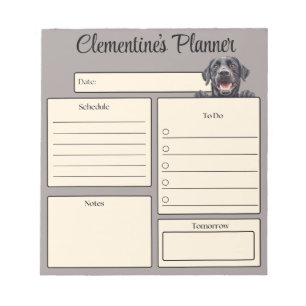 Personalized Black Labrador Daily Planner Notepad