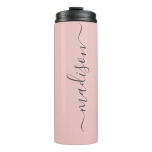 Personalized Black Modern Stylish Typography Chic  Thermal Tumbler