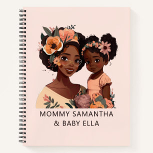 Personalized Black Mom and Daughter (16) Notebook