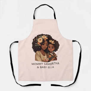 Personalized Black Mom and Daughter (19) Apron