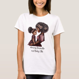 Personalized Black Mom and Daughter (1) T-Shirt
