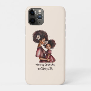 Personalized Black Mom and Daughter (2) iPhone 11 Pro Case