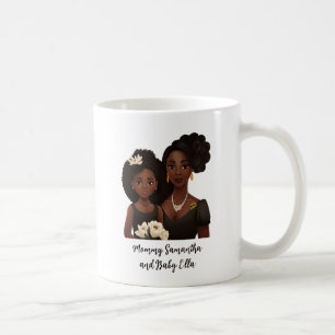 Personalized Black Mom and Daughter (6) Coffee Mug