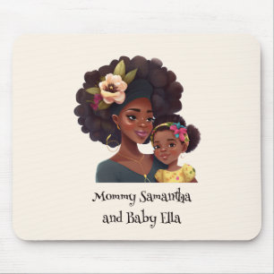 Personalized Black Mom and Daughter (8) Mouse Pad