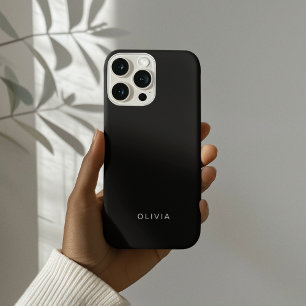 "Personalized Black Phone Case with Custom Name  