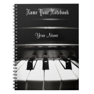 Personalized Black Piano Music Notebook