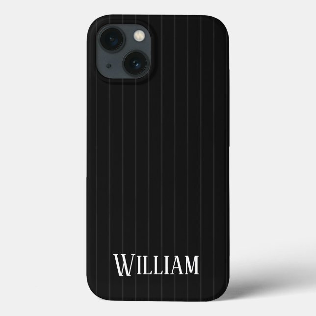 Personalized black pinstripes Case-Mate iPhone cas Case-Mate iPhone Case (Back)