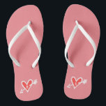 Personalized Black & Red Love Heart Flip Flops<br><div class="desc">Love heart wedding flip flops which can be personalized with the couple's initials.</div>