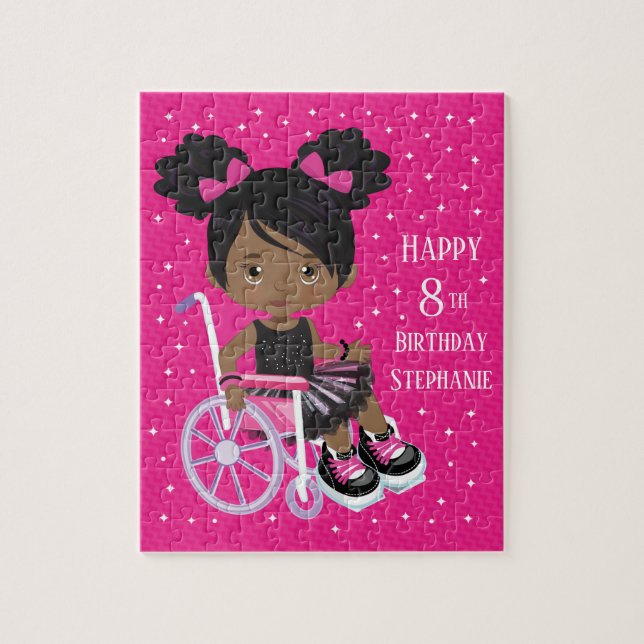 Personalized Black Rocking Ballerina Jigsaw Puzzle (Vertical)