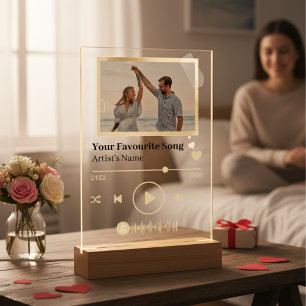 Personalized Black Spotify Music Photo Plaque  Acrylic Sign