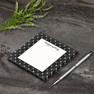 Personalized Black & White Bow Script Post-it Notes