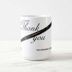Personalized Black & White Ink Thank You Coffee Mug