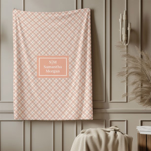 Personalized Blanket Classic Coral Grey Style