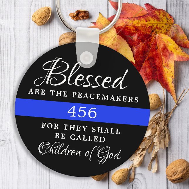 Personalized Blessed Are The Peacemakers Police Key Ring (Creator Uploaded)