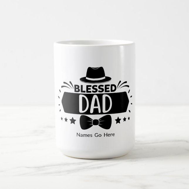 Personalized Blessed Dad 15 Oz Mug (Center)