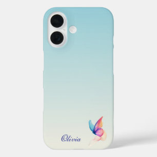 Personalized bleu minimalist iPhone 16 case