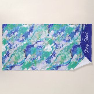 Personalized Blue Agate Natural Stone Beach Towel