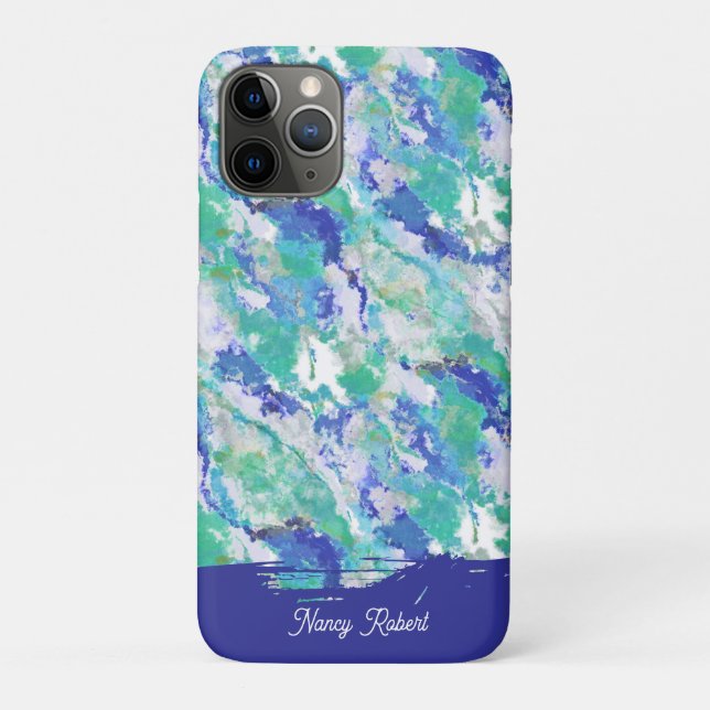 Personalized Blue Agate Natural Stone Case-Mate iPhone Case (Back)