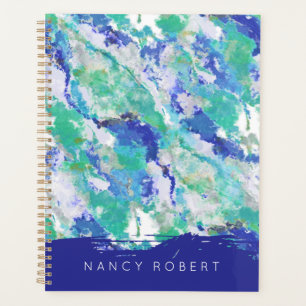 Personalized Blue Agate Natural Stone Planner