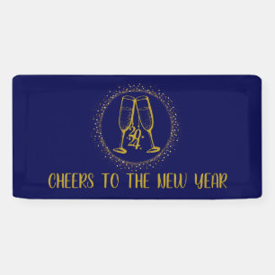 Personalized Blue and Gold New Year’s Eve Party  Banner