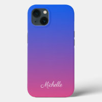 Personalized blue and pink ombre gradient Case-Mat