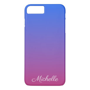 Personalized blue and pink ombre gradient iPhone 8 plus/7 plus case