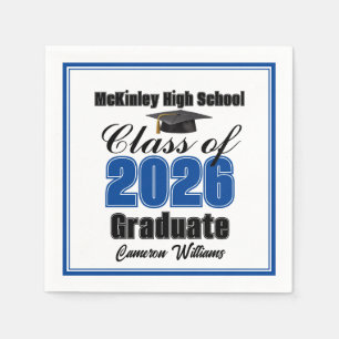 Personalized Blue Class of 2026 Graduation Party Napkin