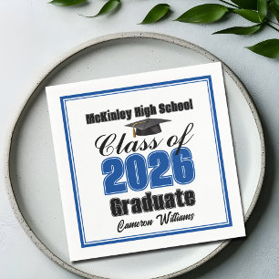 Personalized Blue Class of 2026 Graduation Party Napkin